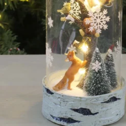 Christmas Woodland Scene Light Up Glass Christmas Decoration (Battery Operated) -Yankee Candle Shop 12837638 2264884030544029
