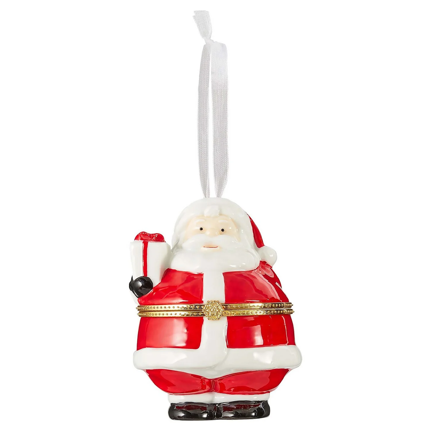 Porcelain Santa Trinket Box Christmas Tree Decoration 1 Porcelain Santa Trinket Box Christmas Tree Decoration
