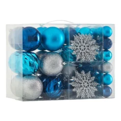 Midnight Magic Shatterproof Christmas Tree Decorations - 60 Pack