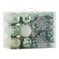 Winter Retreat Shatterproof Christmas Tree Decorations - 60 Pack