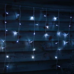 960 LED Timer Icicle String Christmas Lights - Bright White