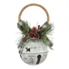 White Metal Bell With Foliage Christmas Tree Decoration