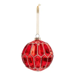 Deco Luxe Glass Christmas Tree Bauble - Red