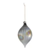 Pewter Iridescent Glass Teardrop Christmas Tree Bauble