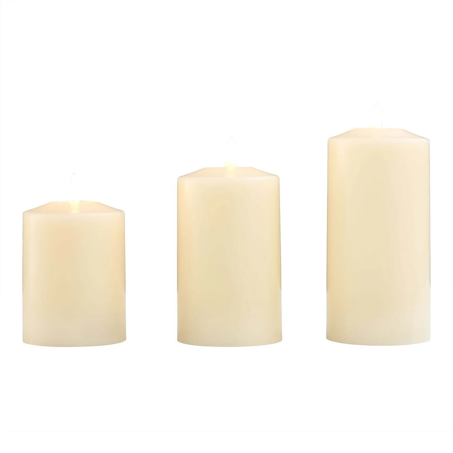 3 LED Christmas Pillar Candles - White (Battery Operated) 1 3 LED Christmas Pillar Candles - White (Battery Operated)