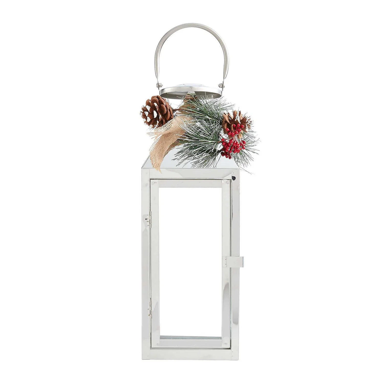 Stainless Steel Medium Christmas Lantern - 40cm 1 Stainless Steel Medium Christmas Lantern - 40cm