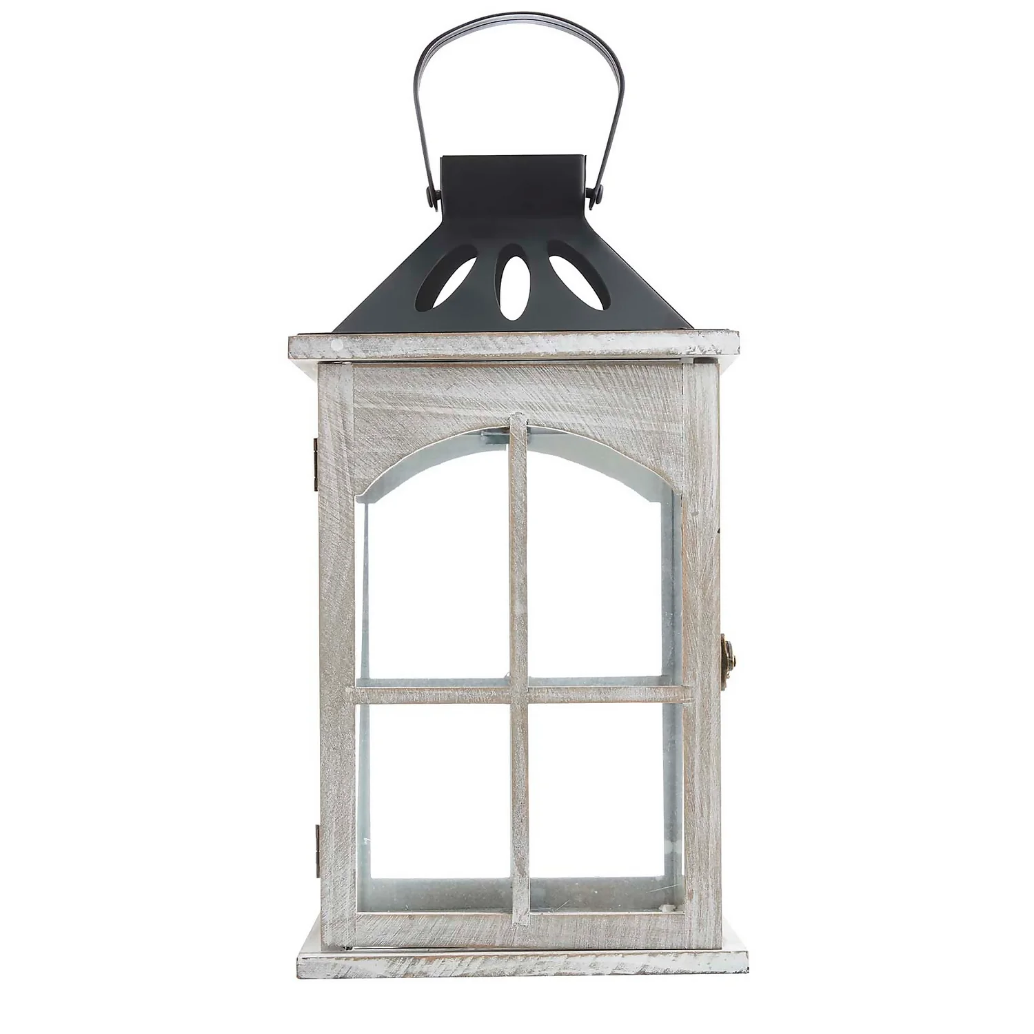 Wooden And Iron Christmas Lantern - 37.5cm 1 Wooden And Iron Christmas Lantern - 37.5cm