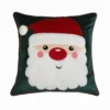 Father Christmas Cushion - Forest Green - 45x45cm