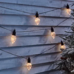 10 Twinkling Cone Copper Wire LED Connectable Outdoor Christmas String Lights - Warm White