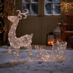 Acrylic 3D LED Reindeer & Sleigh 3-in-1 Outdoor Christmas Light - Warm & Cool White 8 Acrylic 3D LED Reindeer & Sleigh 3-in-1 Outdoor Christmas Light - Warm & Cool White -Yankee Candle Shop 13695726 2064985908899951