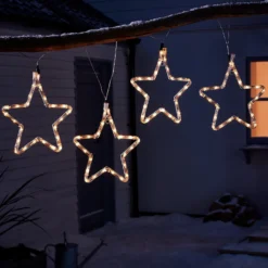 4 Star LED Decorative Outdoor Christmas String Light- Warm White