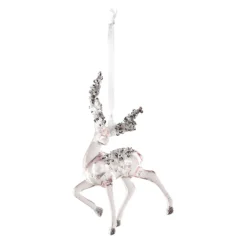 Jewel Stag Christmas Tree Decoration Pink - 15cm