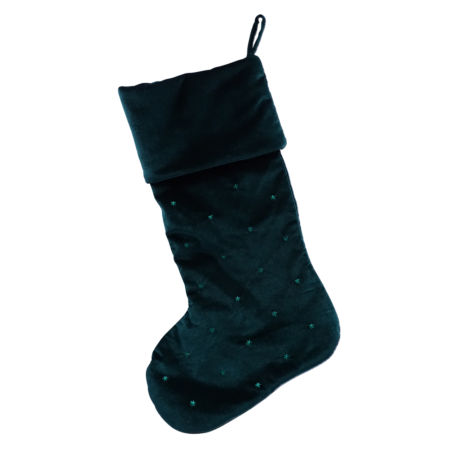 Velvet Christmas Stocking - Green 1 Velvet Christmas Stocking - Green