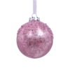 Mid Pink Beaded Satin Christmas Tree Bauble - 90mm