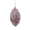 Pink Beaded Pearl Teardrop Christmas Tree Bauble - 80mm