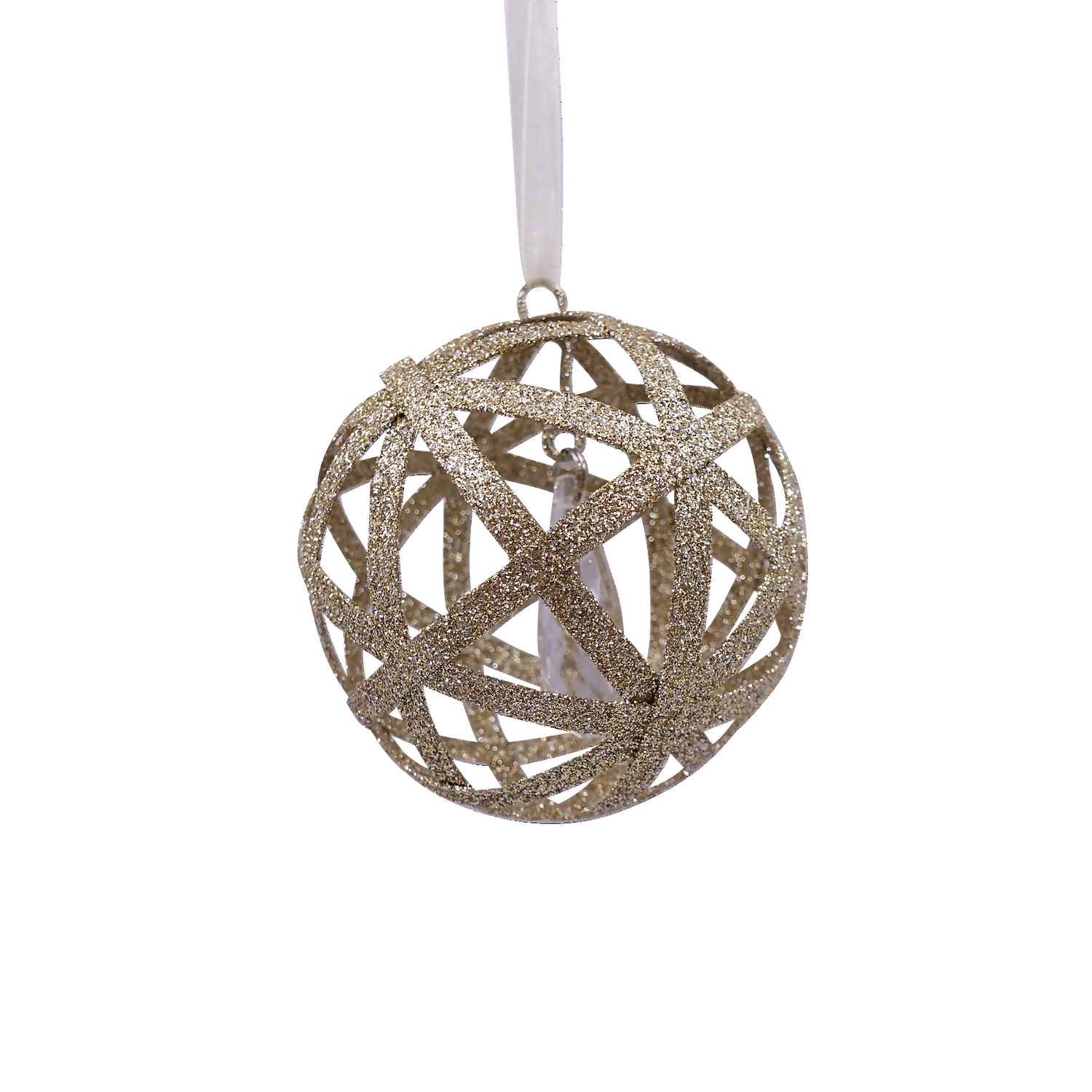 Gold 3D Cage With Gem Christmas Tree Bauble 1 Gold 3D Cage With Gem Christmas Tree Bauble