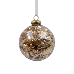 Gold & Silver Foil Christmas Tree Bauble - 90mm