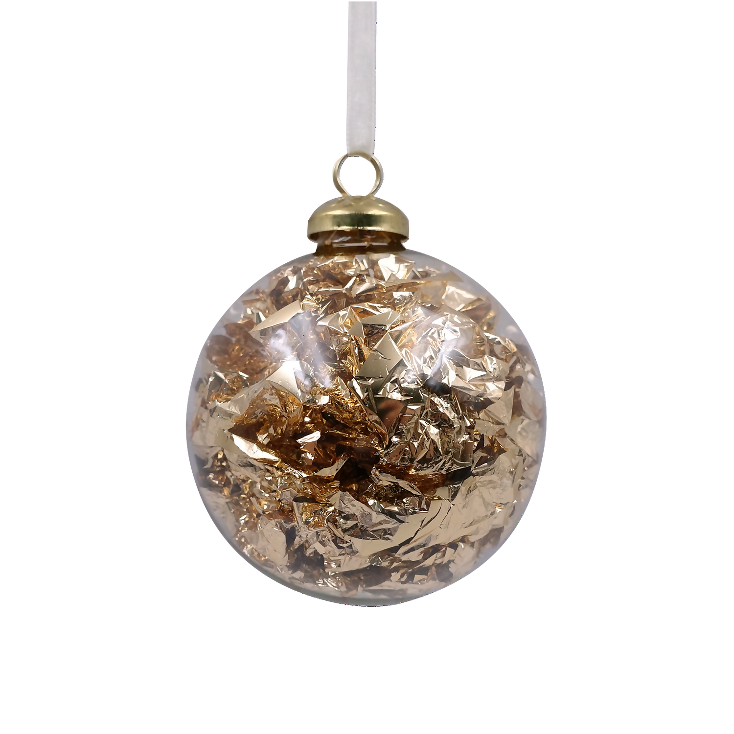 Gold & Silver Foil Christmas Tree Bauble - 90mm 1 Gold & Silver Foil Christmas Tree Bauble - 90mm