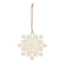 Wooden Snowflake Christmas Tree Decorations - Pack Of 6