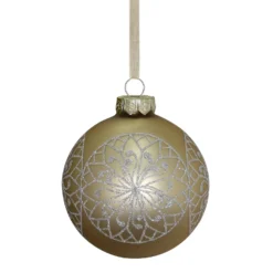 Filigree Glass Bauble Gold Christmas Tree Bauble - 90mm