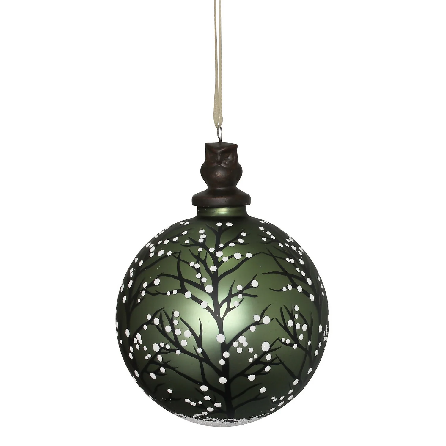 Green Forest Glass Christmas Tree Bauble - 90mm 1 Green Forest Glass Christmas Tree Bauble - 90mm