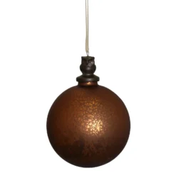 Mottled Copper Glass Christmas Tree Bauble - 90mm