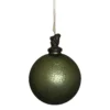 Mottled Green Glass Christmas Tree Bauble - 90mm