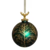 Green Forest Stag Glass Christmas Tree Bauble - 90mm