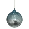 Duck Egg Textured Glass Christmas Tree Bauble - 90mm