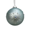 Duck Egg Snowflake Jewel Christmas Tree Bauble - 90mm