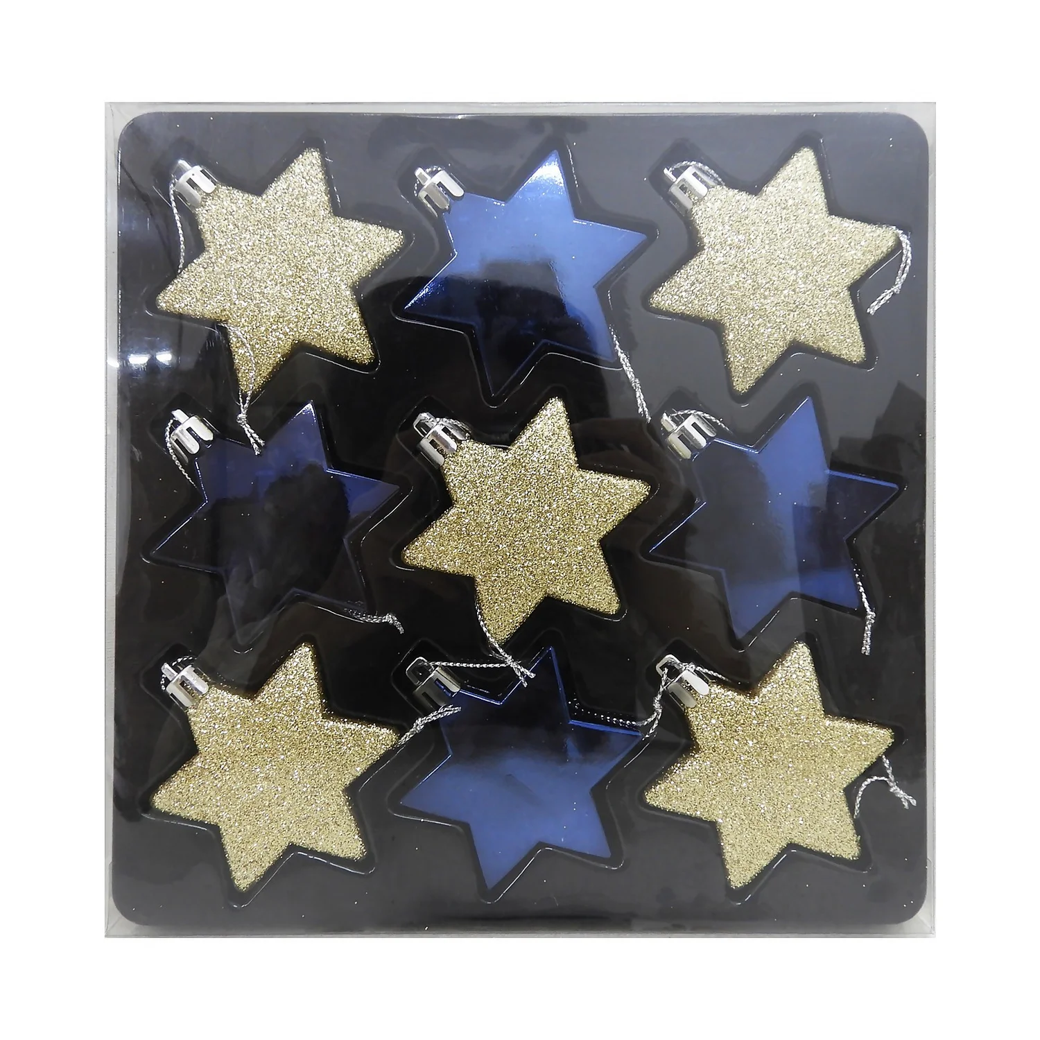 Party Nights Stars Christmas Tree Decorations - Pack Of 9 1 Party Nights Stars Christmas Tree Decorations - Pack Of 9