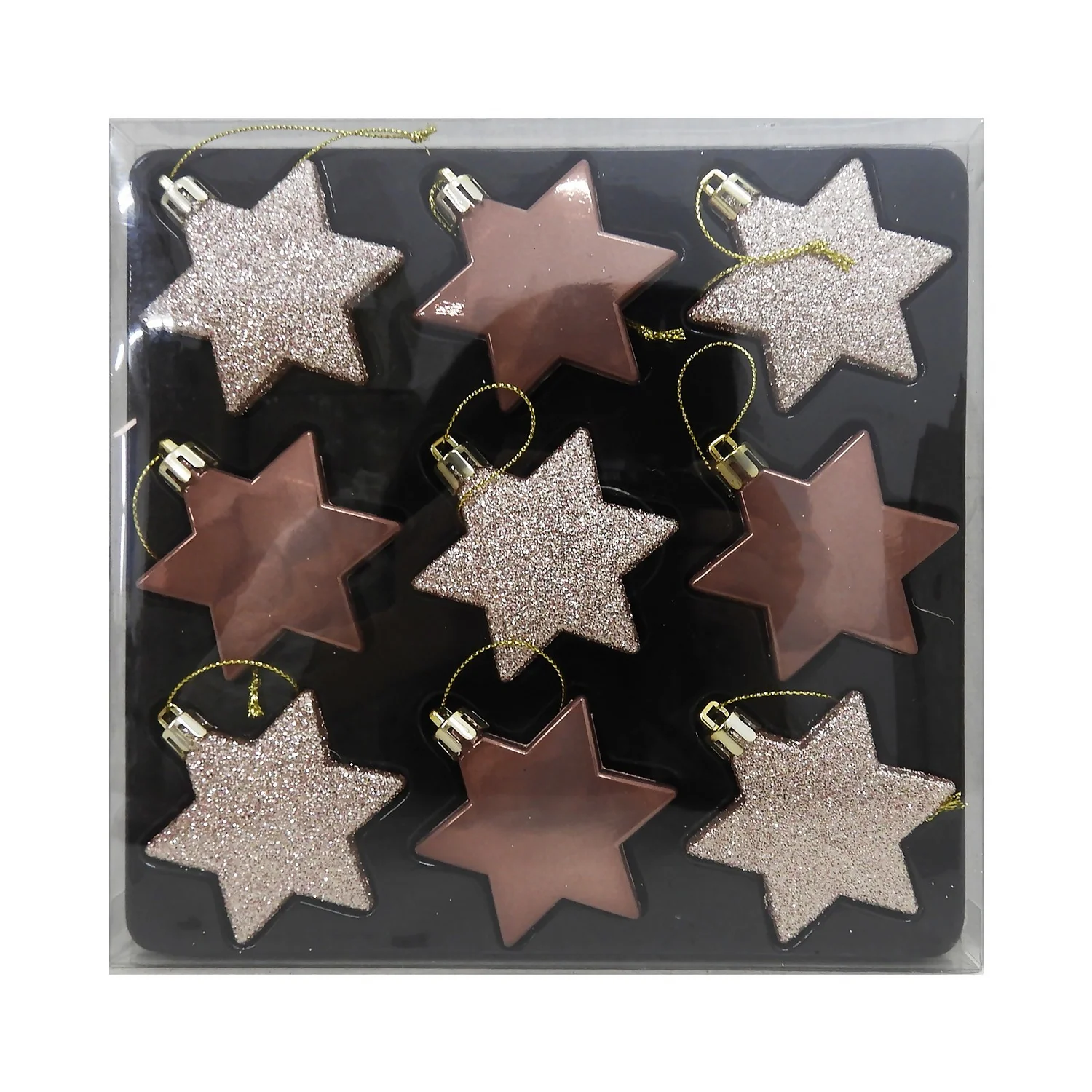 Elegance Stars Christmas Tree Decorations - Pack Of 9 1 Elegance Stars Christmas Tree Decorations - Pack Of 9