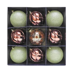 Elegance 100mm Christmas Tree Baubles - Pack Of 9