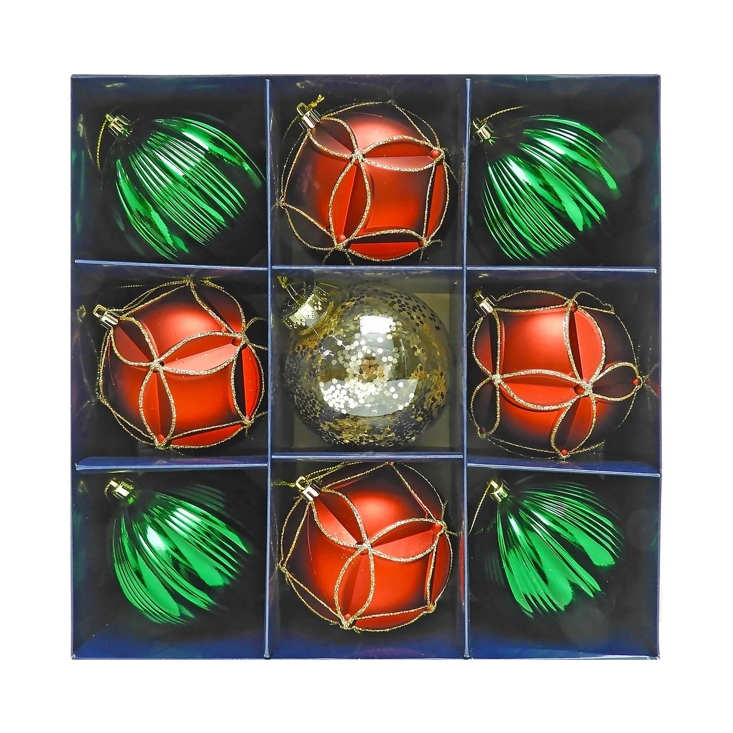 Country Gathering 100mm Christmas Tree Baubles Pack Of 9 1 Country Gathering 100mm Christmas Tree Baubles Pack Of 9