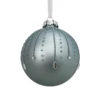 Duck Egg & Silver Meteor Glass Christmas Tree Bauble - 90mm