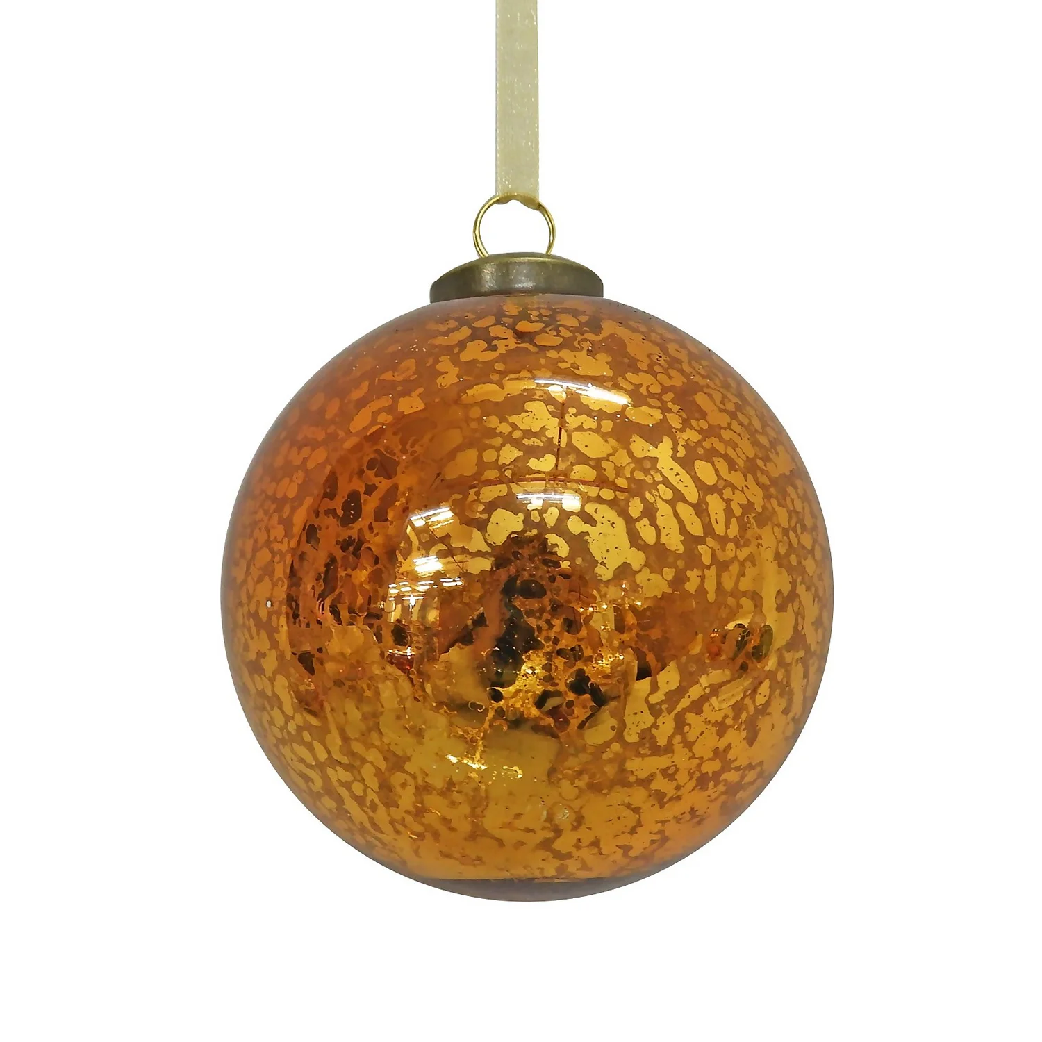 Copper Mercury Glass Christmas Tree Bauble - 90mm 1 Copper Mercury Glass Christmas Tree Bauble - 90mm