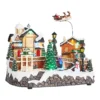 Christmas Village With Rotating Tree LED Christmas Decoration