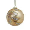 Gold Silver Leaf Glass Christmas Tree Bauble - 90mm